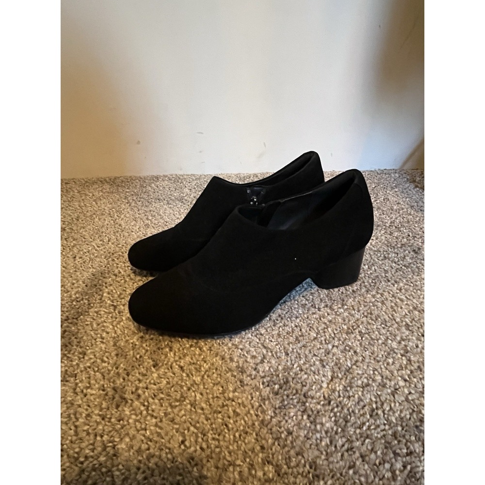 Unstructured By Clarks‎ Black Ankle Boot Pumps Suede Size 7.5 M
